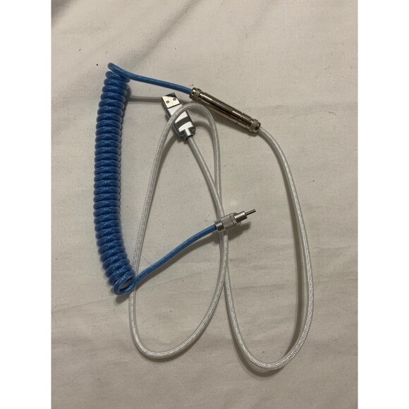 Quality Braided USB-C to USB-A Coiled Cable - Picture 2 of 5